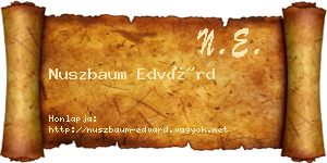 Nuszbaum Edvárd névjegykártya